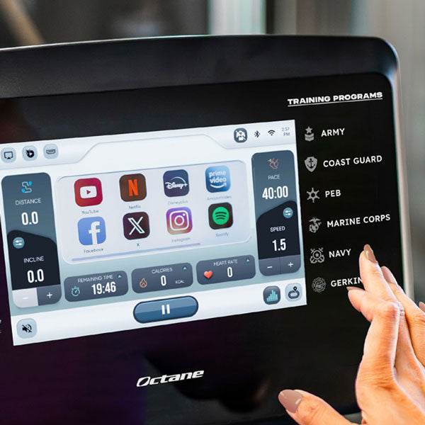 Octane OC100 entertainment screen | Top Fitness