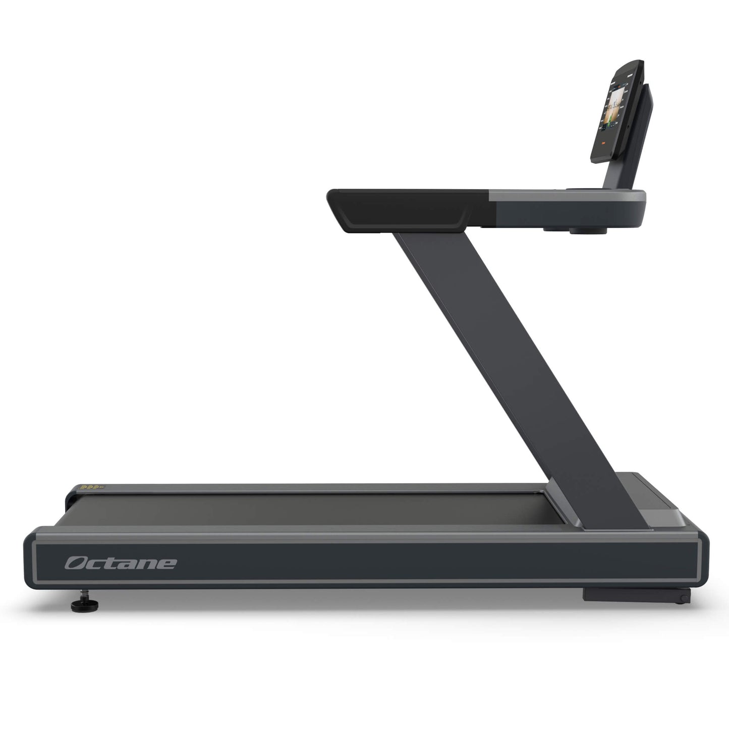 Octane OC100 treadmill (10-inch console), right side view | Top Fitness