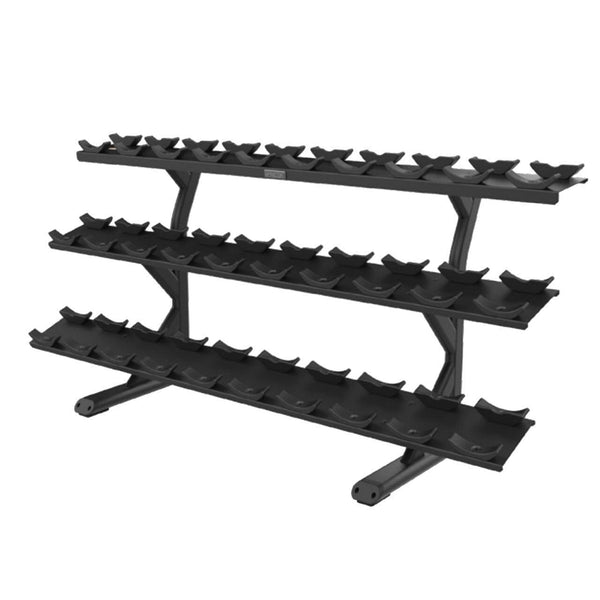 Precor Vitality Series 3-Tier, 15-Pair, Saddle Tray Dumbbell Rack