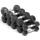 Top Fitness Rubber Hex Dumbbell Set | 5-35lbs with Bench and Rack Dumbbells Top Fitness 